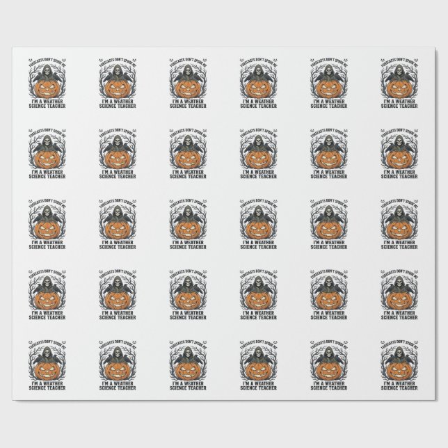 Väderlärare Halloween Kuslig Skördeman Pumpa De Presentpapper (Platt)