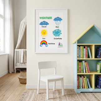 Väderplansch för barn poster