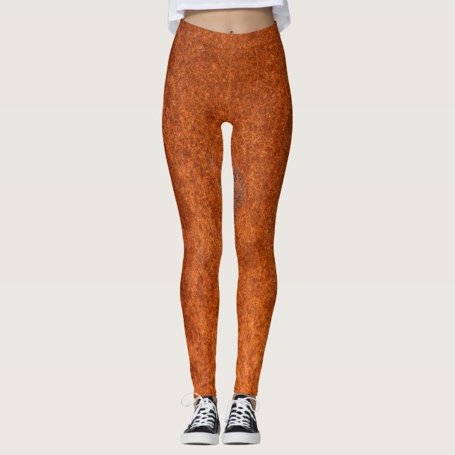 Väderstyrd metall: orange-röd struktur. leggings (Framsida)