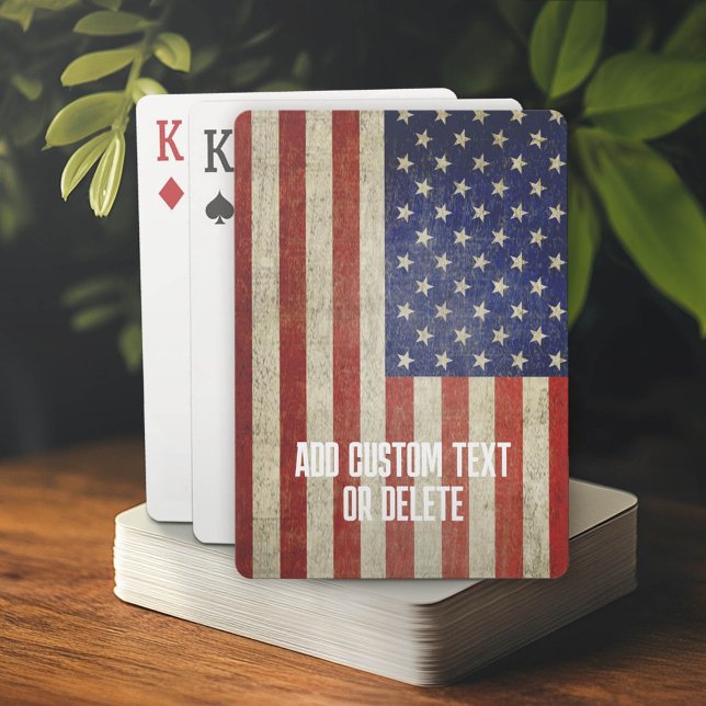 Väderstyrd, nordamerikansk Flagga Casinokort (Custom Poker Cards with American Flag)
