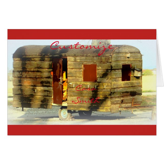 Väderstyrd zigenarkaravan Thunder_Cove färg Hälsningskort (Framsidan Horizontal)