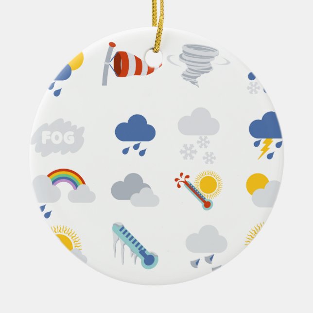 Vädersymboler Julgransprydnad Keramik (Framsidan)
