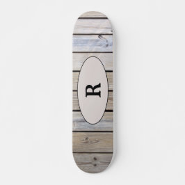 Väderträ, monogrammat mini skateboard bräda 18,5 cm