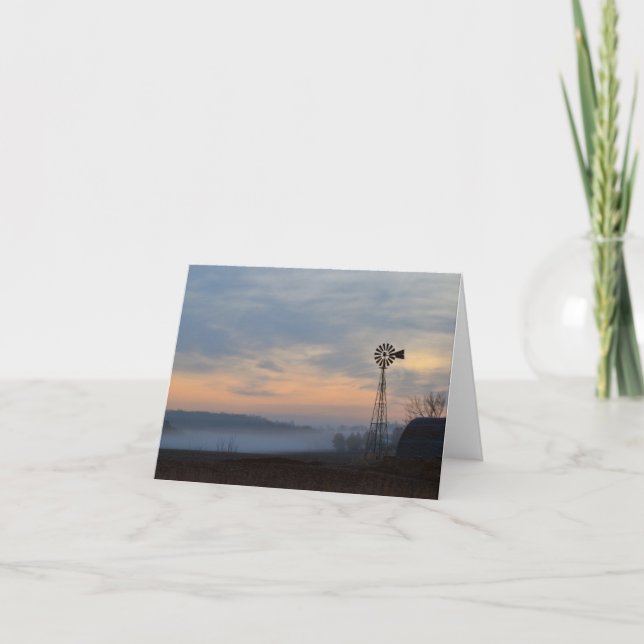 Vädervane i tidigt morgonljusblankettkort tack kort (Framsida)