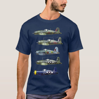 Vadow F4U Corsair WWII Fighter flygplan T Shirt