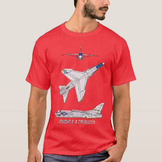 Vadow F8 Crusader American Jet Flygplan Diagram Gi T Shirt