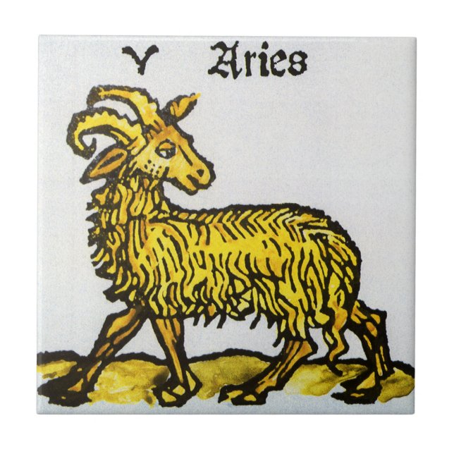 Väduren Den Gyldene Väduren, Gamla Zodiakens Tecke Kakelplatta (Framsidan)