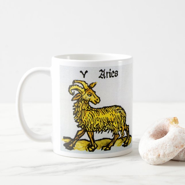 Väduren den gyllene väduren, Zodiakens tecken i vi Kaffemugg (Med munk)