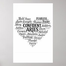 Väduren Landskapsaffisch | Zodiak Ordmolnskonst Poster