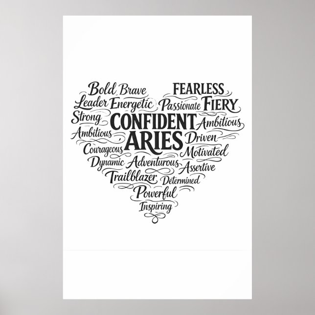Väduren Landskapsaffisch | Zodiak Ordmolnskonst Poster (Framsidan)