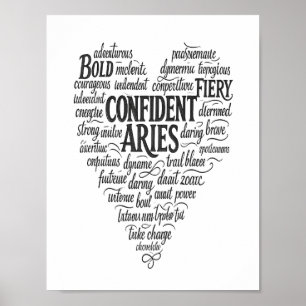 Väduren Landskapsaffisch Zodiak Word Cloud Konst Poster