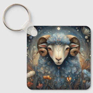 Väduren Ram Zodiak Astrologi Celestial Födelsedag Nyckelring