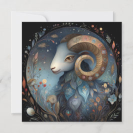 Väduren Ram Zodiak Astrologi Mystisk Födelsedag Kort