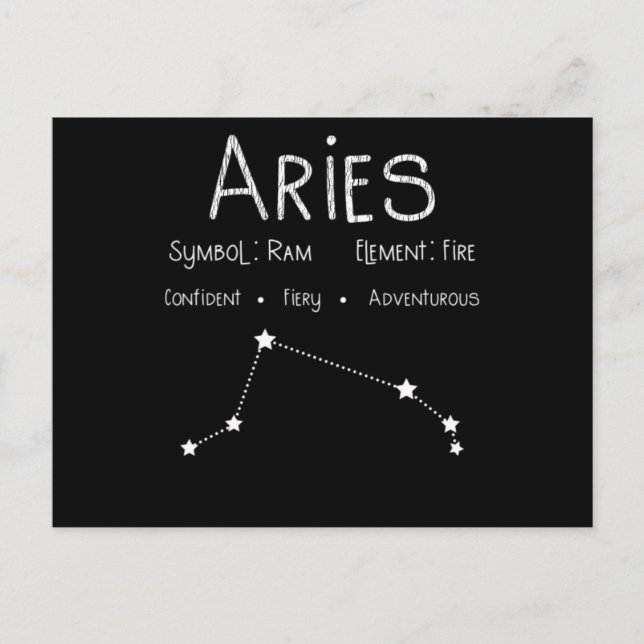 Väduren Stjärntecken Konstellation Astrologi Prese Vykort (Framsida)