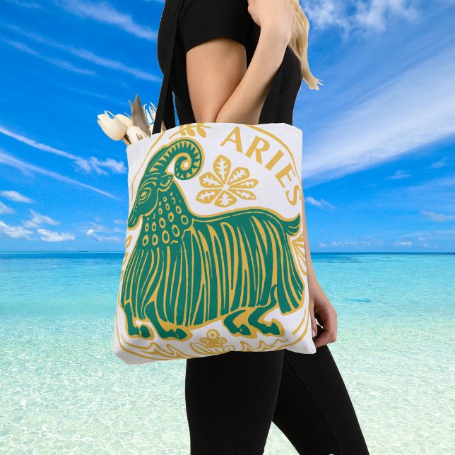 Väduren Stjärntecken på en Tygkasse (Star sign Aries on a shoulder bag)
