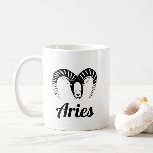 Väduren Vädur Astrologiskt Tecken Kaffemugg (Med munk)