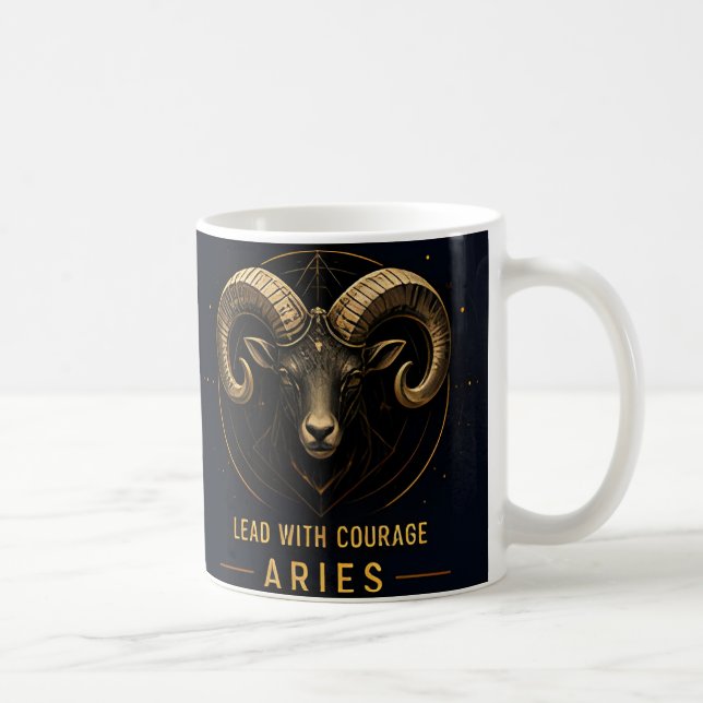 Väduren Vädur Symbol Stark Mod Astrologipresent Kaffemugg (Höger)
