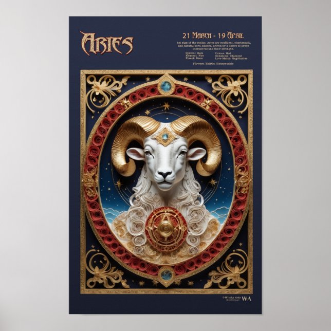 Väduren - Västerländsk Zodiak Poster (Framsidan)