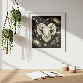 Väduren Zodiak Celestial Astrologi Poster