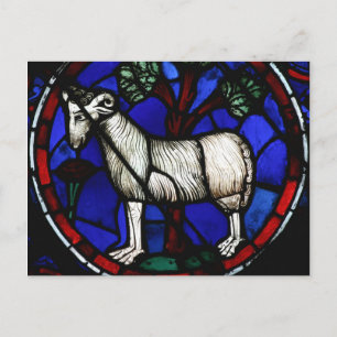 Väduren Zodiak Glasmosaik Notre-Dame de Paris Dato Vykort