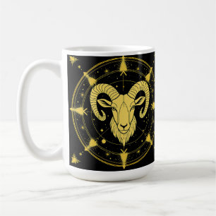 ♈ Väduren Zodiak Kaffe Mugg Guld Astrologi Present