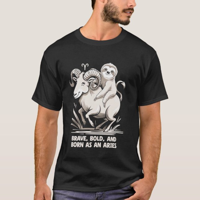 Väduren Zodiak Soth Modig Djärv Och Född Väduren T Shirt (Framsida)