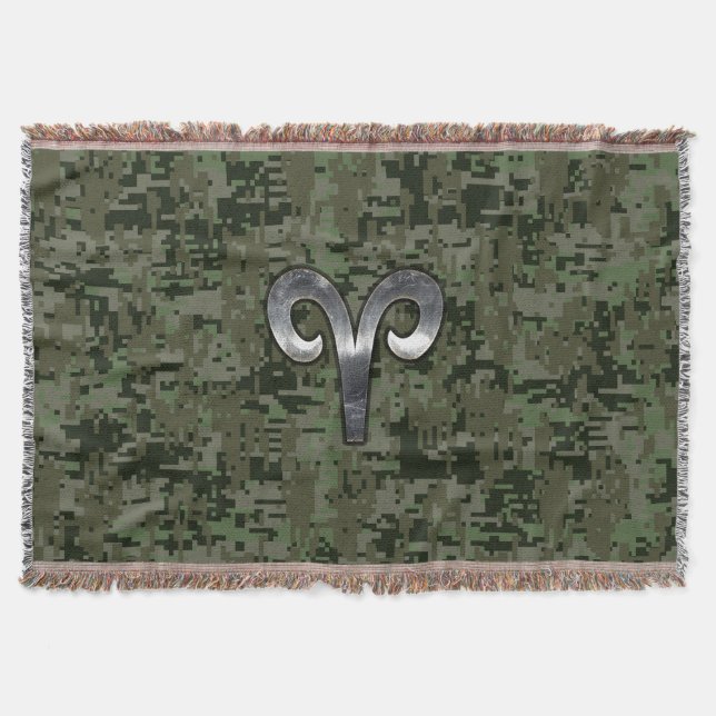 Väduren Zodiakstecken på Woodland Style Digital Ka Mysfilt (Framsidan)