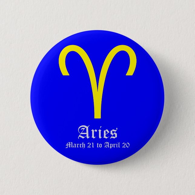 Vädurens astrologiska tecken, symbol ZODIAC Knapp (Framsida)