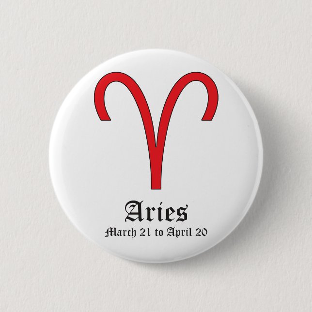Vädurens astrologiska tecken, symbol ZODIAC Knapp (Framsida)