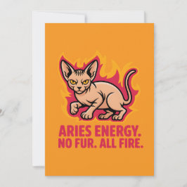 Vädurens energi Sphynx Katt Eld Illustration Julkort