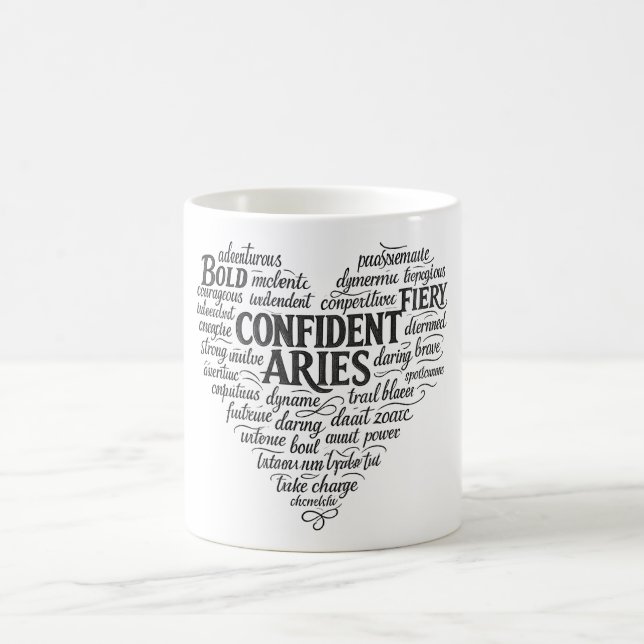 Vädurens Kaffe Mugg | Stjärntecknet Ord Moln (Center)