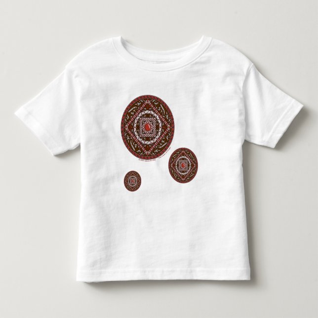 Vädurens Mandala Barn och Baby Ljust T-Shirt (Framsida)