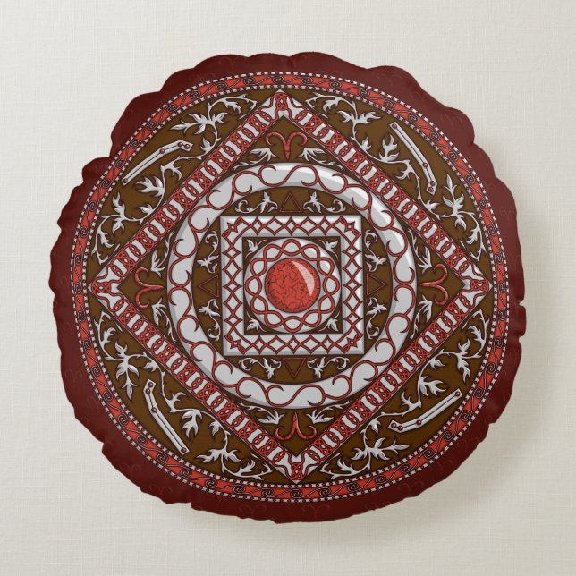 Vädurens Mandala Rund Kudd Kudde (Framsidan)