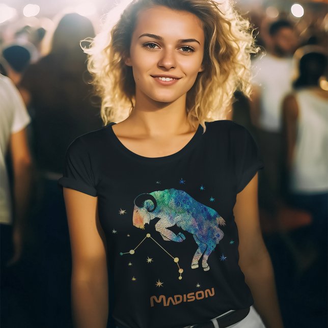 Vädurens stjärnbild Zodiak Vattenfärg Stjärnor Gal T Shirt (Skapare uppladdad)