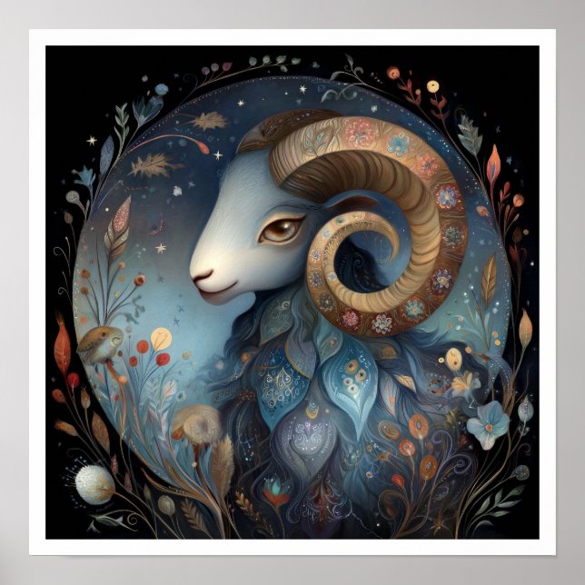 Vädurens stjärntecken astrologi Celestial Poster (Framsidan)