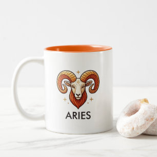Vädurens stjärntecken Astrologi Födelsedags kaffem Två-Tonad Mugg