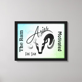 Vädurens stjärntecken och symbol inramad canvastryck