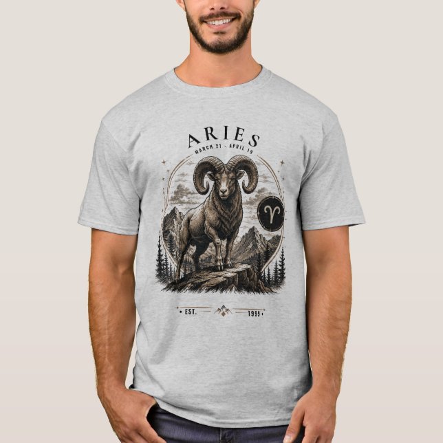 Vädurens stjärntecken Vädurens grafiska T-shirt (Framsida)