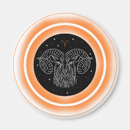 Vädurens symbol – Minimalt astrologiskt emblem Magnet