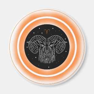 Vädurens symbol – Minimalt astrologiskt emblem Magnet