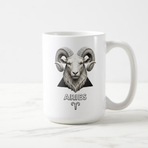 Vädurens Zodiak Vädur Klassisk Svart Vit Astrologi Kaffemugg