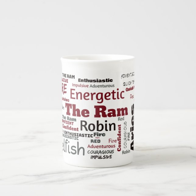 Vädurmugg Benporslin Mugg (Framsidan)