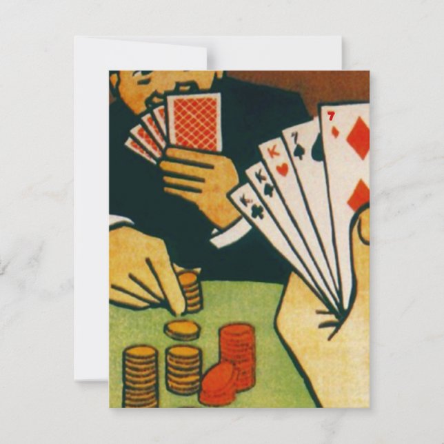 Vadutsålt som leker inbjudan för kortlekparty (Framsida)