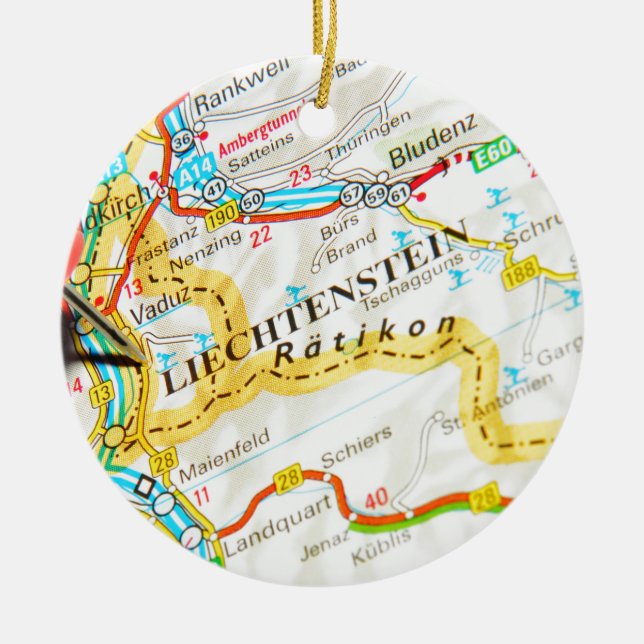 Vaduz Liechtenstein Julgransprydnad Keramik (Framsidan)