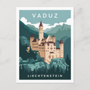 Vaduz slott Liechtenstein Vintage Resa Vykort