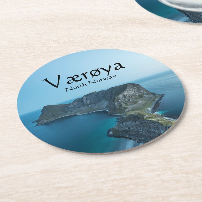 Vaeroya Lofoten Islands Underlägg Papper Rund (Vinklad)