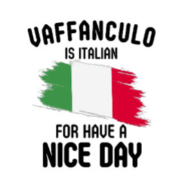 Vaffanculo är italian för en trevlig dag, italiens kaffemugg