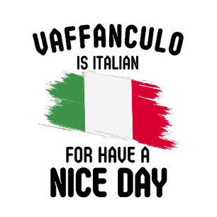 Vaffanculo är italian för en trevlig dag, italiens kaffemugg