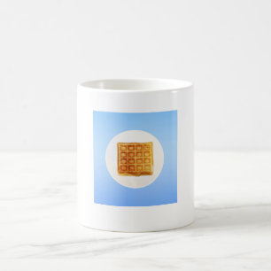 Våffel på en plåt kaffemugg