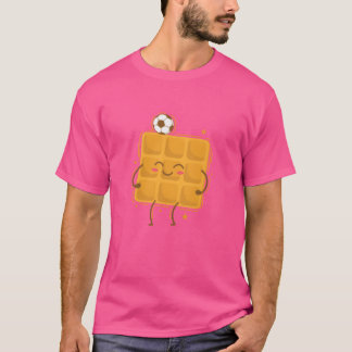 Våffla spelar fotboll bakverk bakverk mellanmål pr t shirt